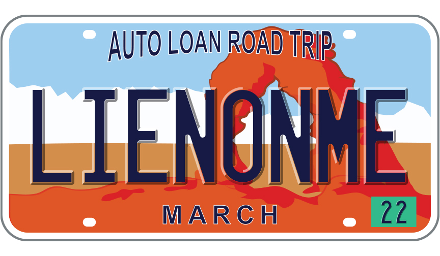 Utah license plate saying LIENONME