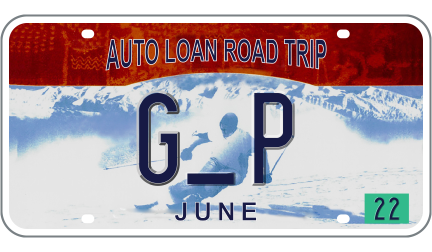Utah Skier license plate reading G_P