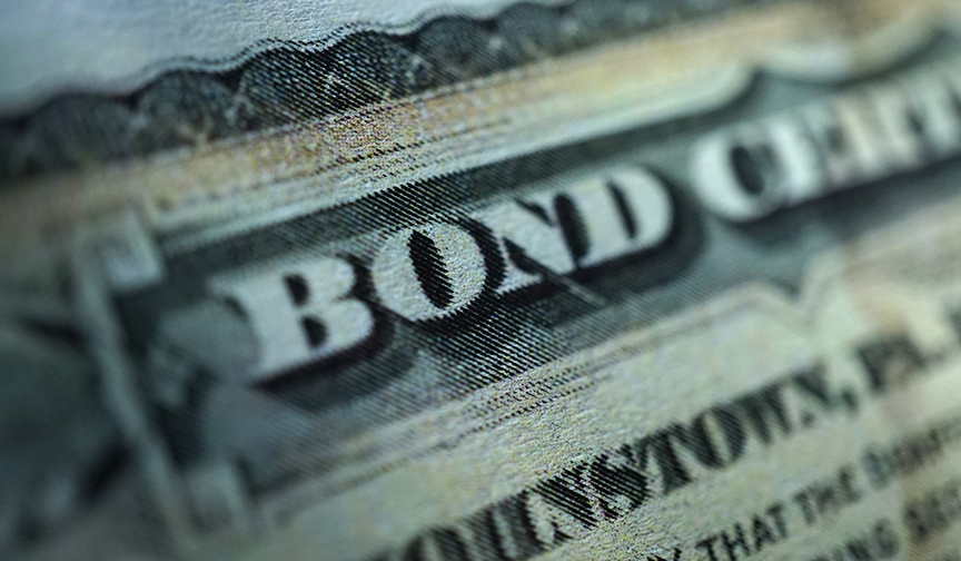 Close-up image of a bond certificate